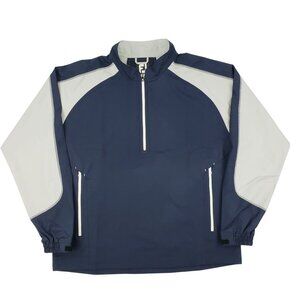 FOOTJOY Jacket Men Size XL Blue Gray Golf Windbreaker Wind 1/4 Zip Long Sleeve